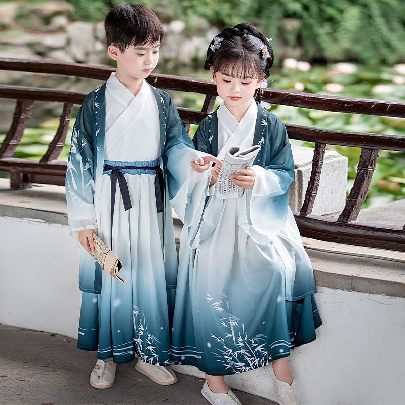 儿童古装汉服中式唐装国学服春夏秋冬中小学生中国古风全套表演服