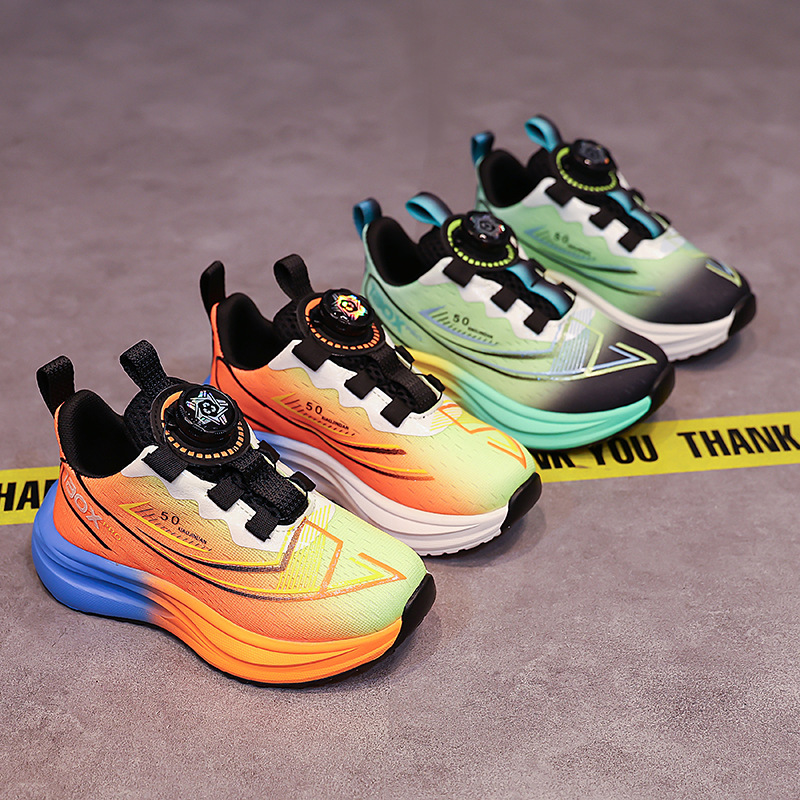 Boys' Shoes Sports Shoes 2025 Autumn New Kidsren's Non-Slip Basketball Shoes Medium and Large Kidsren's Breathable Student Boys' Running Shoes