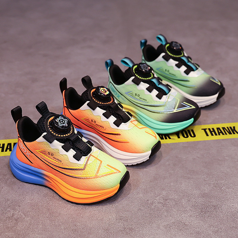 Boys' Sports Shoes 2025 Autumn New Model Children's Non-Slip Basketball Shoes for Older Kids Breathable Student Boys' Running Shoes