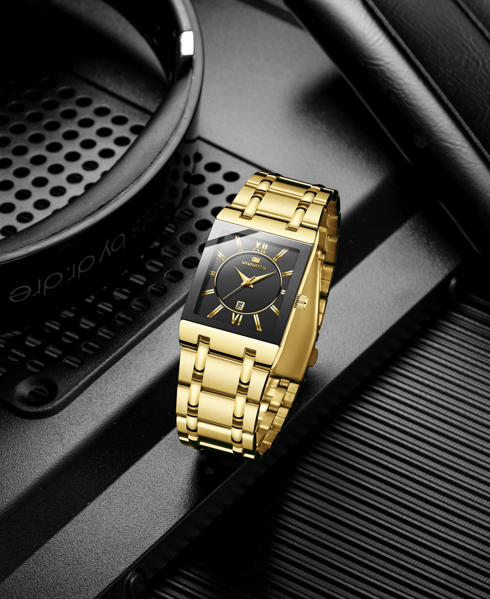 145g Weight Tempered Glass Mirror Material Stainless Steel Strap Material Watch Classification Number Display Type Double Side Snaps Buckle Style Square Dial Shape Daily Occasion Quartz Movement Geometric Pattern Men's Gender Business Style Business Geometric Double Side Snaps Quartz Men's Watches 8