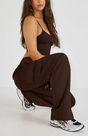 Women's Clothing New Multi Pocket Y2K Overalls Casual Loose Sports Fitness Wide Leg Pants_voghion.com