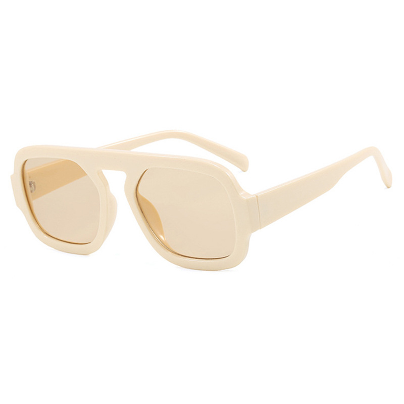 2024 nuevas gafas de sol de caja de piloto de una sola viga de hip-hop de moda, gafas de sol de ciclismo al aire libre europeas y americanas
