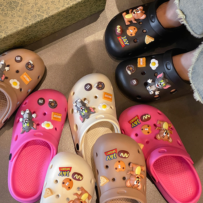 Jingchen Shoes Thick Sole Cave Shoes Women's 2025 New Style Outwear Spring and Summer Eva plus size Couple Sandals and Slippers for Men