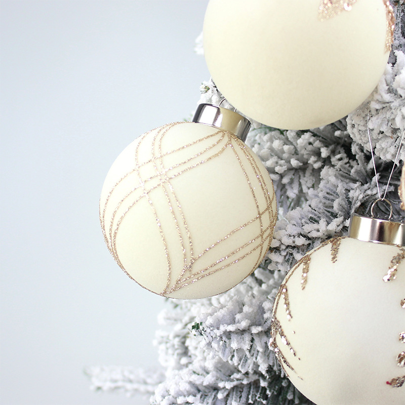 Amazon nuevo producto transfronterizo 8cm Navidad decoración dibujada a mano set de bolas de Navidad colgante de árbol de Navidad