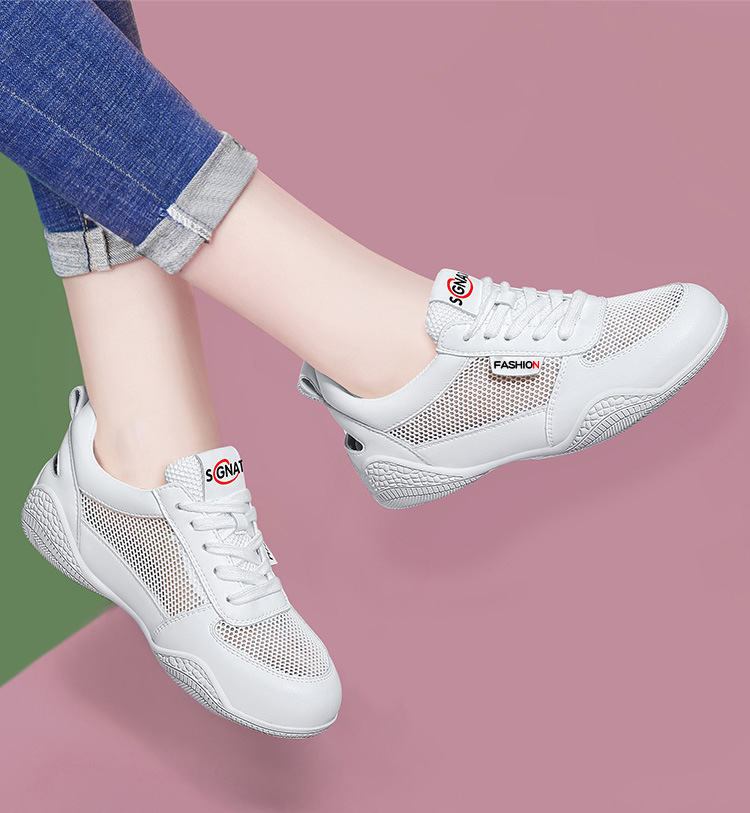 Giày sneaker nữ da thật trắng lưới thoáng khí đế mỏng mùa hè 2025 — Gạo xám L1070KAY, TrắngL1070KAY chi tiết 7
