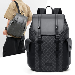 メンズ大容量老眼PUビジネス通勤コンピュータバックパック出張大型バックパックトレンディなメンズバッグファッション