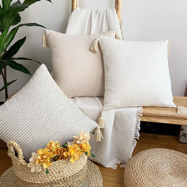 Nórdico crema de estilo sólido almohada de cama almohada de cama sofá respaldo almohada de cama ventana de cama almohada de cama