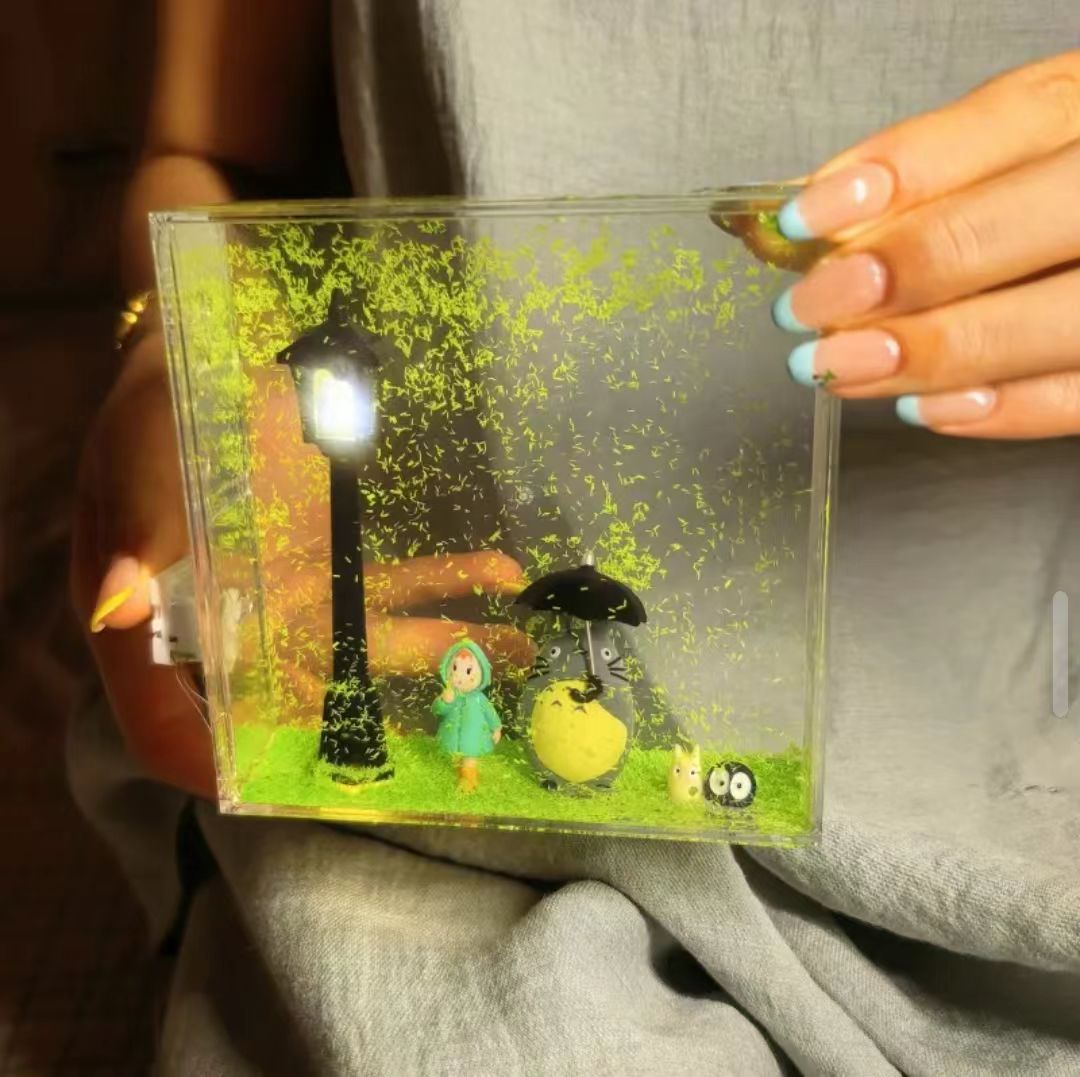 Totoro Liuma Night Light Paquete de material de bricolaje hecho a mano para niñas, novias, novios, novias, regalos creativos