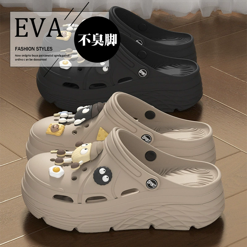 Туфли с дырками на толстой подошве женская новая летняя новая внешне тихая мягкая подошва