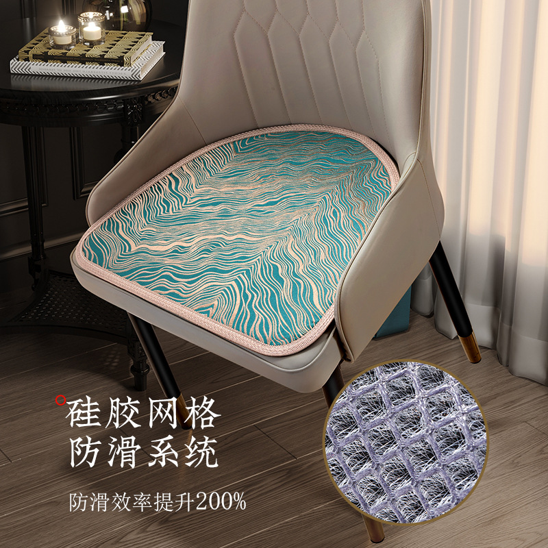 Silla de comedor de hielo de verano cuatro estaciones cojín de oficina universal en forma de herradura cojín de asiento de asiento de caballo respirado antideslizante