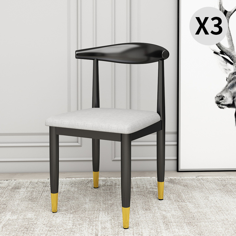 Mesa de comedor silla de lujo ligera silla de cuerno casera respaldo escritorio para aprender maquillaje simple silla de negociación especial de restaurante moderno