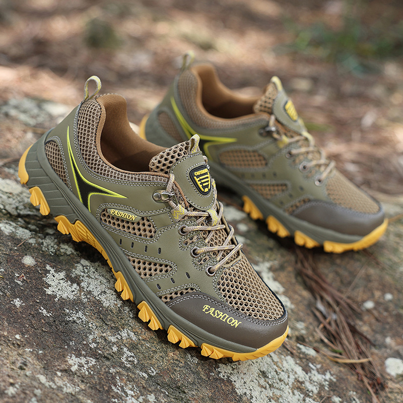 2025 Summer New Large Size Sports Shoes, Mesh Shoes, Men's Breathable Outdoor Hiking Shoes, Travel Shoes, Quanzhou Sports Shoes