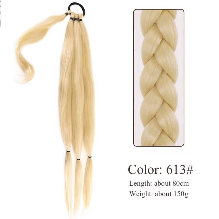 Cauda de cabello peluca comercio exterior Europa larga extensión de cabello entrelazado trenzada trenzada adornos de cabello spot al por mayor doble cola de cabello