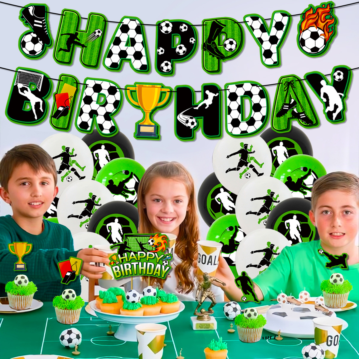 Balón temático de fútbol tarta de juego juego Amazon Copa del Mundo fiesta de cumpleaños juguetes decorativos