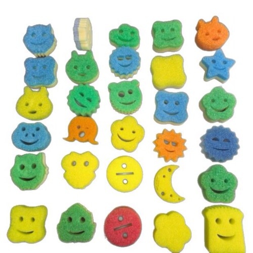 Smiley Dady Magic Cleaning Brush Kitchen Decontamination Scrub Cleaning Pot Sponge Washing Brush Smiley Cleaning Brush