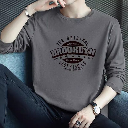 Autumn Long-Sleeve T-Shirt for Men - Trendy, Cool, and Versatile Casual T-Shirt for Youth Students with Print - Base Layer T-Shirt