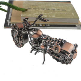 新款中号铁艺摩托车模型机械汽车创意工艺品摆件装饰品地摊批发