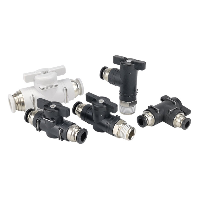 空気圧継手プラスチックハンドバルブBUC-8/4/6/10/12気管手動スイッチBTCバルブBC8-02ボールバルブ