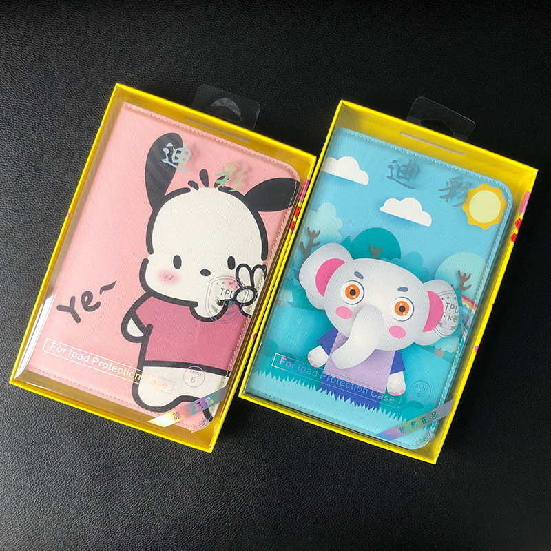 Dicai Pc Cartoon Case Suitable for 2022 iPad 10 Cartoon Protective Case Air3 Leather Case Mini6 Hard Bottom Tablet Case