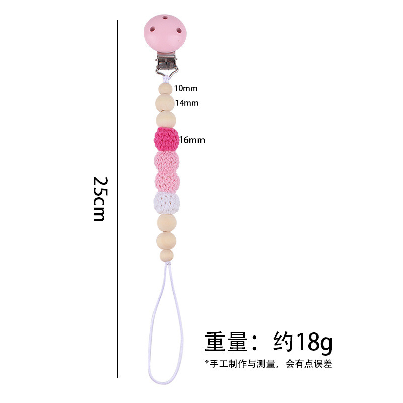 Nuevo bebé pacificador chupeta clips cadena de chupeta de madera anti-caída cadena de bebés productos de madre y bebé DIY cadena anti-caída