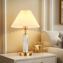 北歐美式卧室床頭台燈 書房現代簡約溫馨創意復古床頭櫃床頭燈led