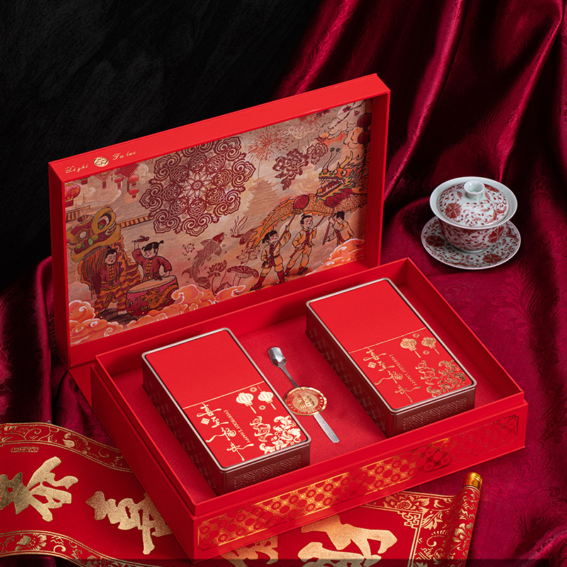 高档正山小种金骏眉铁盒空礼盒设计新年礼品武夷红茶茶叶摆泡优选