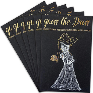 Cross-border new gilded black card bridal shower guess dress suit hand-painted wedding card wish card can match pen