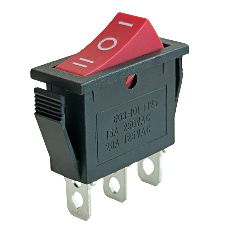 船型开关KCD3三脚三档带灯电锅电源开关3档3脚无灯翘板开关14*31