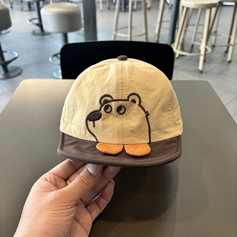 Gorra de visera para bebé, ala suave delgada de verano, oso súper lindo, sombrero de capota suave, gorra de béisbol para bebé, primavera