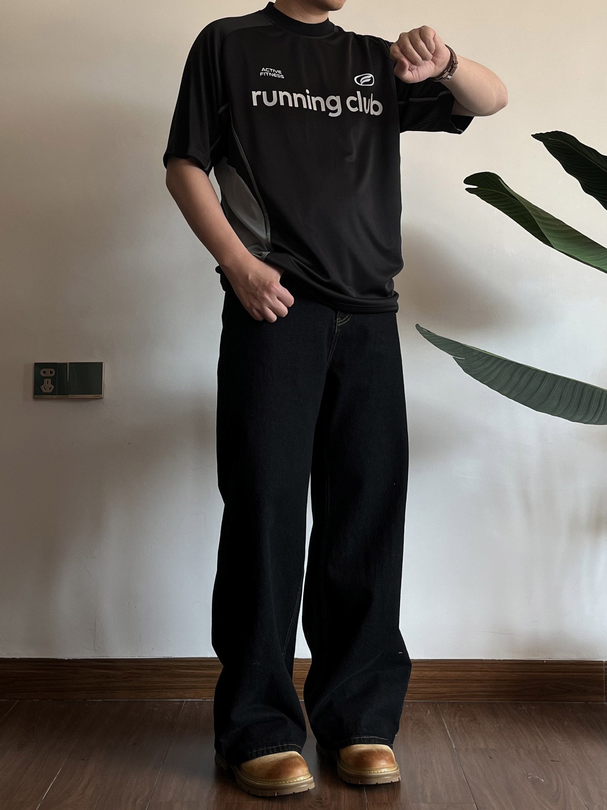 Retro Wide Leg Black Jeans Loose Fit Distressed Style mid Waist Clean Cut 2026 American Basic Washed Straight Pants_mkmklike.com