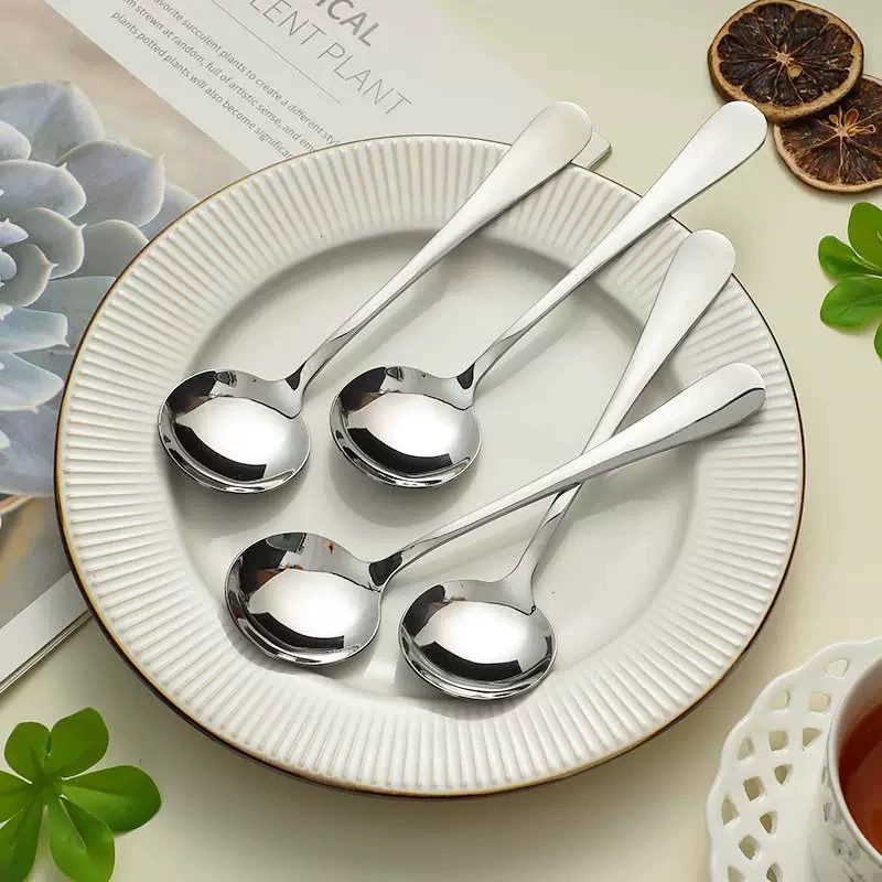 Толстая нержавеющая сталь круглая ложка фруктовая ложка арбузная ложка столовая ложка для взрослых детей