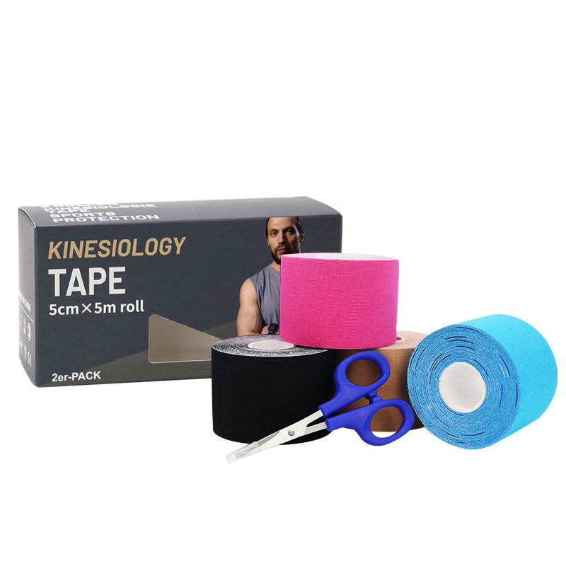 Venta al por mayor de fábrica en caja parche muscular combinación de corte previo parche de efecto interno muscular rodillera cinta deportiva tensión parche de fisioterapia