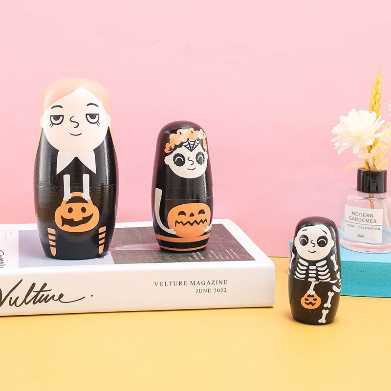 ロシアのマトリョーシカ人形 5 層ハロウィンガールカボチャガール木製工芸品装飾品イースターギフトクロスボーダー|undefined