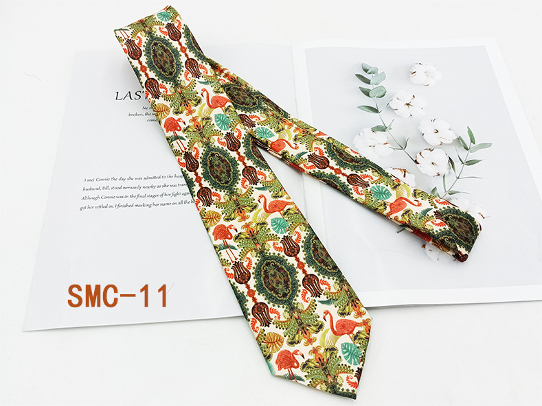 Moda británica impresión digital corbata retro fabricante spot hilo de poliéster mano floral traje de hombre accesorios 8cm