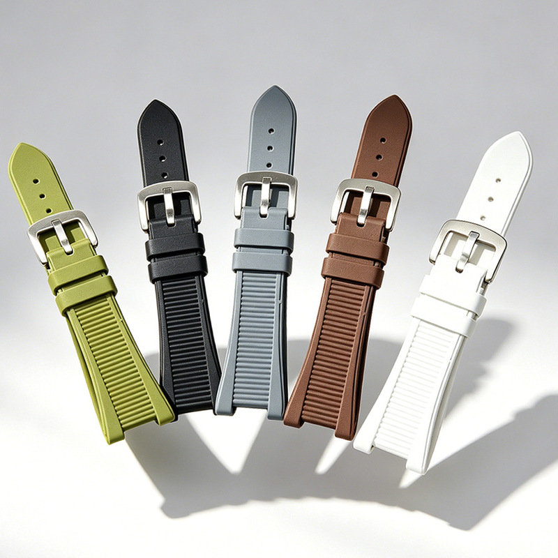 Suitable for Patek Philippe Parrot Goya Brilliant Radiance Series Silicone Watch Strap for Men with Concave Interface Strap Suitable for Patek Philippe Parrot Goya Brilliant Radiance Series Silicone Watch Strap for Men with Concave Interface Strap