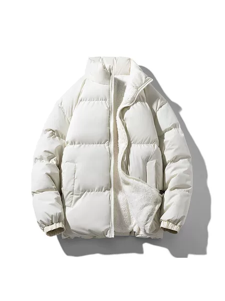 New winter hooded, thick, and warm puffer jacket, unisex, loose-fitting, casual outerwear, versatile and trendy cotton coat
