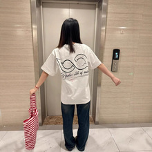 新品奢品情侣款校园半袖体恤上衣服文化衫印花纯棉短袖T恤衫女潮