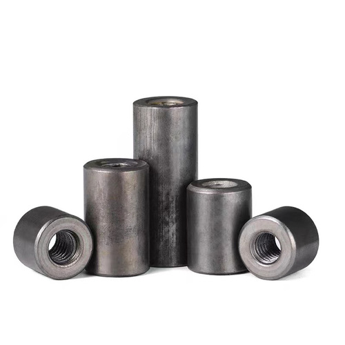 Plain steel round nut, extended screw nut hole internal thread cylindrical connector nut, thick round Q235 carbon steel, national standard