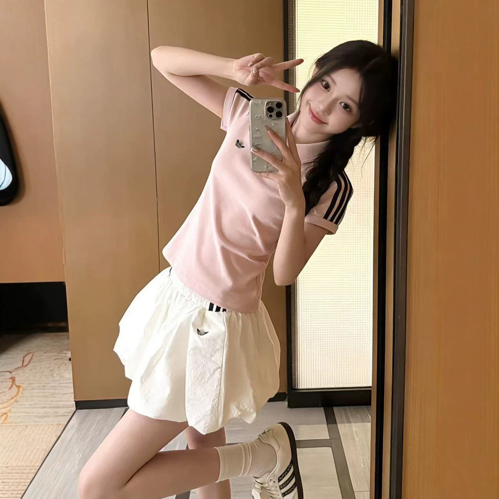Cross-Border Clover Embroidery Short T-Shirt for Women, Summer Sweet Polo Shirt, Short-Sleeve Casual T-Shirt with a Turn-Down Collar, Slim-Fit Top Cross-Border Clover Embroidery Short T-Shirt for Women, Summer Sweet Polo Shirt, Short-Sleeve Casual T-Shirt with a Turn-Down Collar, Slim-Fit Top