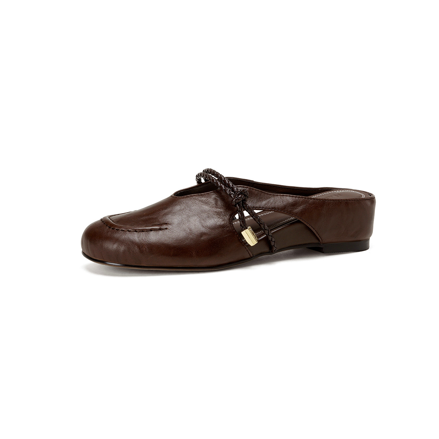 Dép sandal nữ bao đầu quai chữ V đế bệt cỡ lớn 33–42 — màu nâu chi tiết 19