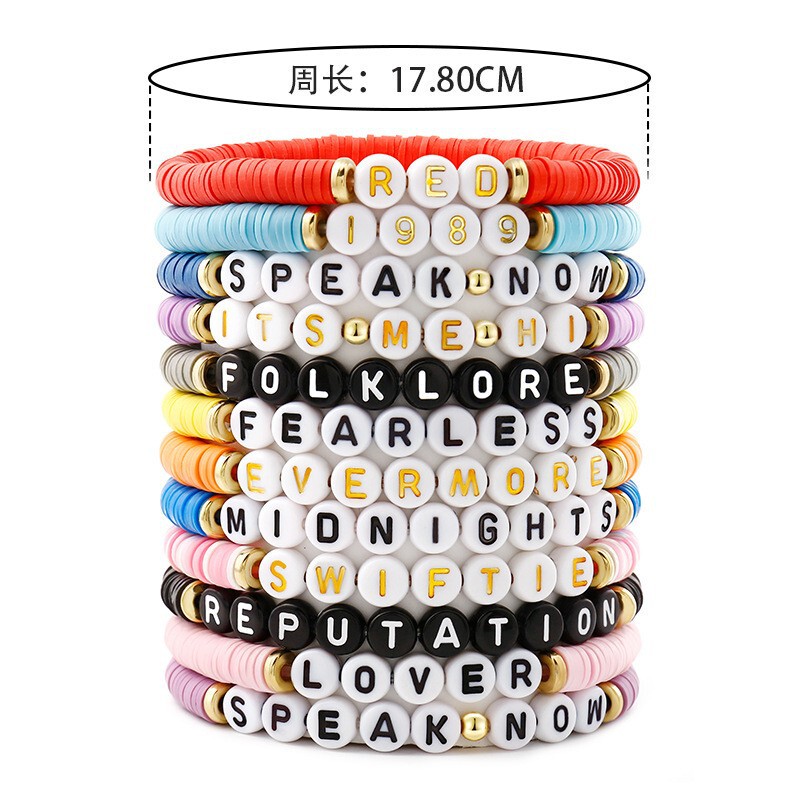 Amazon hot sale Taylor Swift fans color soft pottery bracelet suit friendship bracelet wholesale