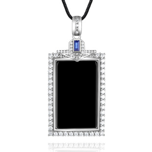 S925 Silver Inlaid Natural Ink A Jade Ink Jade No matter Brand Green Jade Pendant Fashion Simple Women's Pendant