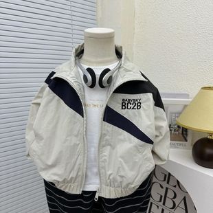 Boys' Coat Spring and Autumn 2025 New Children's Western Style Korean Jacket Cardigan Children's Letter Top for Outer Wear