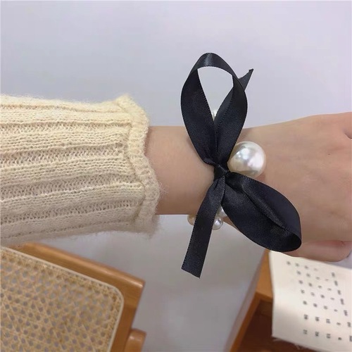 Xiaoxiangfeng Pearl Bow Hairband Headband Women's Hair Accessory Ball Headband Internet Celebrity Retro Temperament Headwear