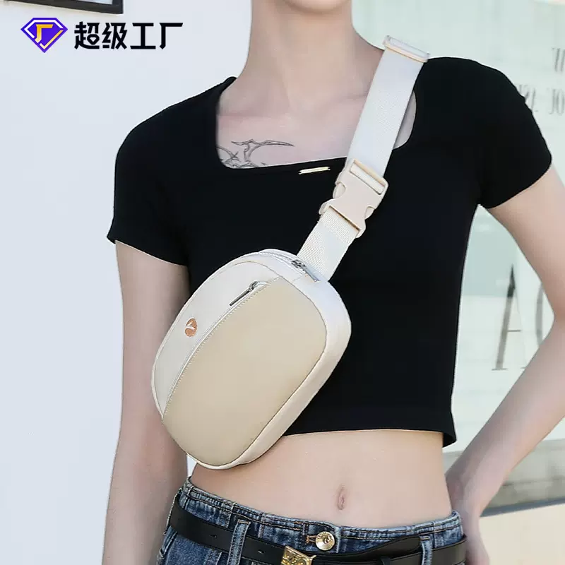 跨境新款女士腰包潮流户外休闲通勤时尚胸包女款纯色设计感斜挎包