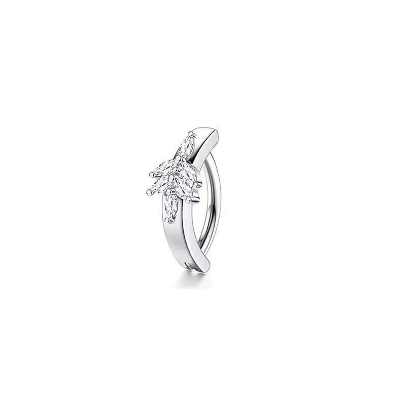 Simple Stainless Steel Unisex Zircon Navel Ring Body Piercing Jewelry Gold Plated Belly Button Ring detail image 9