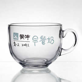 RP4T批发玻璃杯印字logo图案防烫礼品杯可爱水杯印花早餐杯大容量