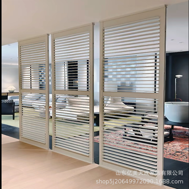 Cross-Border Hotel Screen Dividers, Living Room Partitions, Blinds, Bedroom Closet Folding Blinds, Breathable Windows, Factory Direct Supply