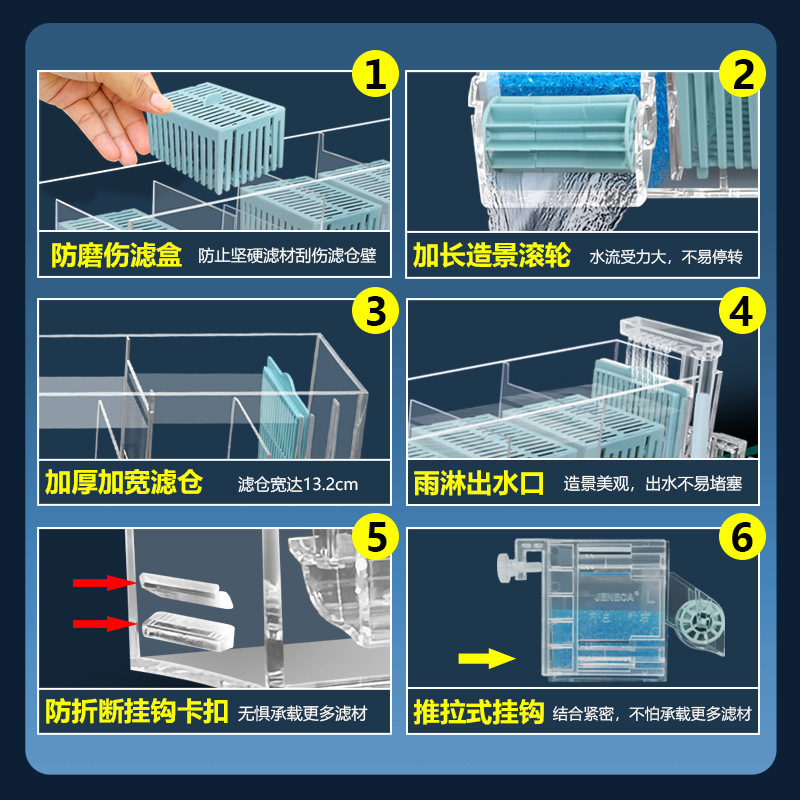 金魚鉢亀かめ濾過箱三合一増酸素フィルタ上濾過壁掛け滴流箱内蔵トップ浄水器|undefined