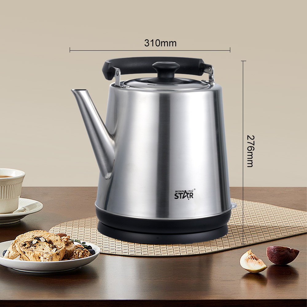 Winning star comercio exterior transfronterizo de acero inoxidable hotel automático hervidor de gran capacidad tetera eléctrica